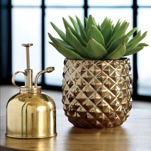 CB2 Colada Pineapple Vase Planter Gold Accent Piece Decorative